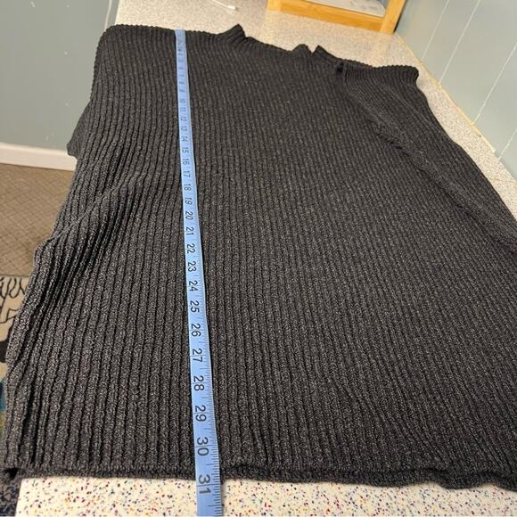 Free People FP Beach Knit Sweater Dress Cotton Cover Up Gray Women’s Size L - Picture 4 of 6